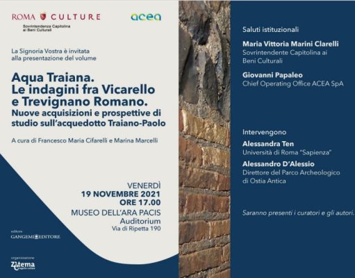 A ROMA SI PRESENTA IL VOLUME DEDICATO AGLI STUDI SULL’ACQUEDOTTO TRAIANO-PAOLO acquedotto