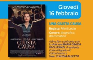 CALTANISSETTA, PROIEZIONE DEL FILM “UNA GIUSTA CAUSA” E POI CONFRONTO SUL TEMA Proiezione del film