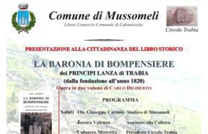 A MUSSOMELI SI PRESENTA “LA BARONIA DI BOMPENSIERE…” DI CARLO DILIBERTO carlo diliberto