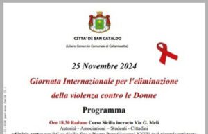 SAN CATALDO, INIZIATIVA PER L’ELIMINAZIONE DELLA VIOLENZA CONTRO LE DONNE donne