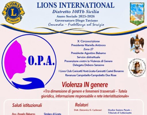 DOMANI A LICATA IL CONVEGNO “VIOLENZA IN GENERE” licata